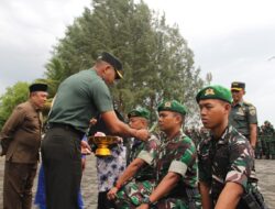 Kasrem 033/WP Pimpinan Acara Penerimaan Personel Yon TP 849 / Beladau Sakti